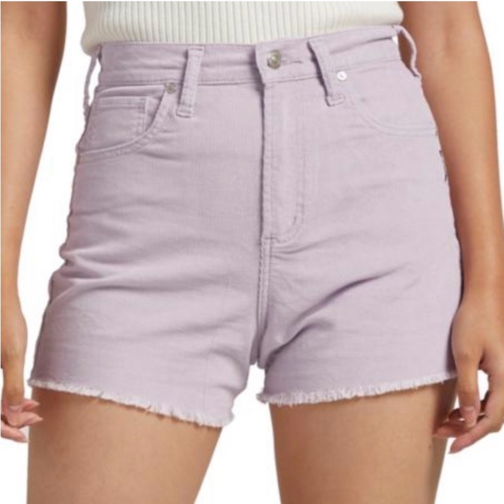 Silver Jean Co. Shorts Corduroy Raw Hem Lavender Lilac High Rise Size 28 NWT